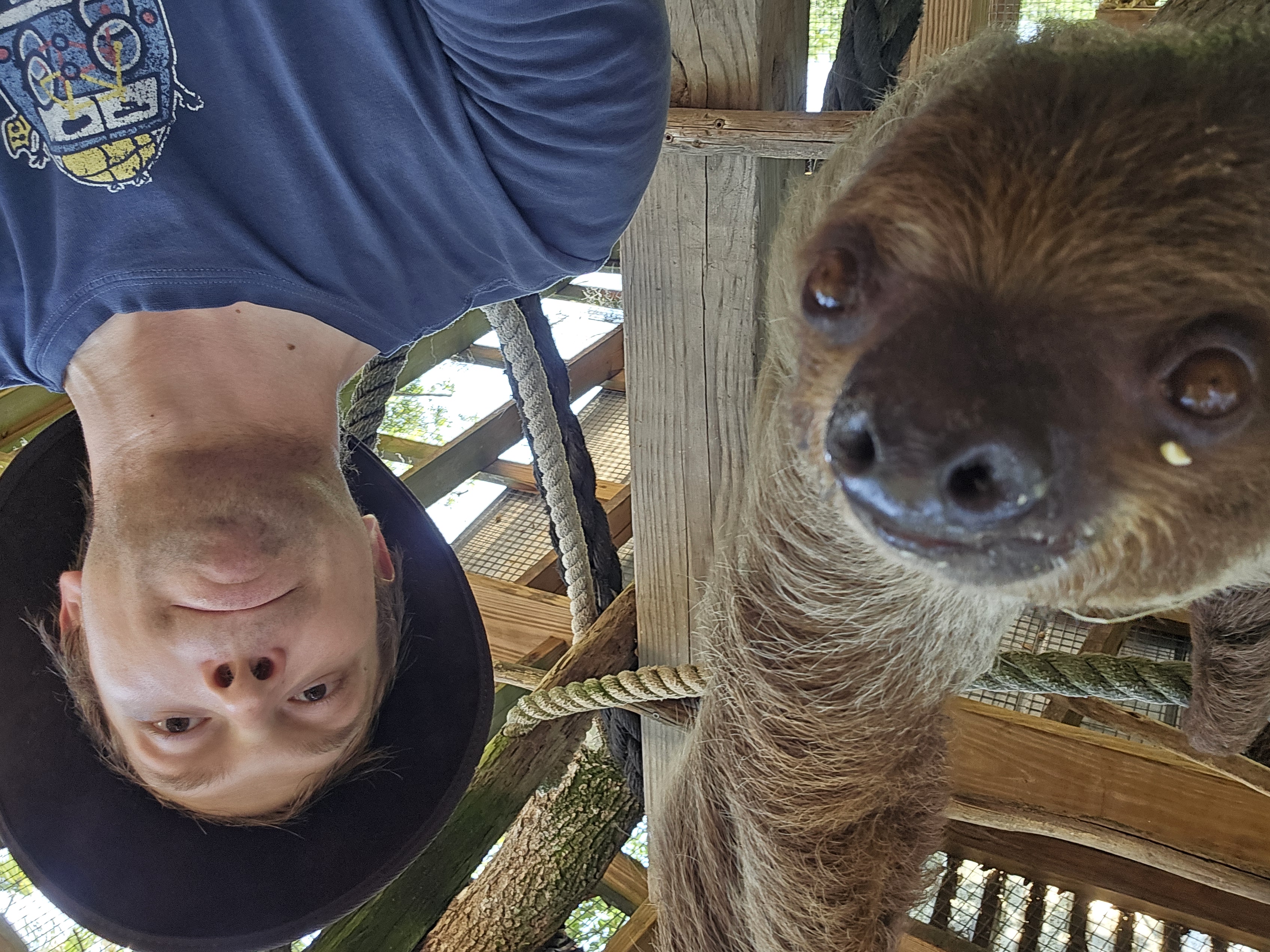Jonathan with a sloth